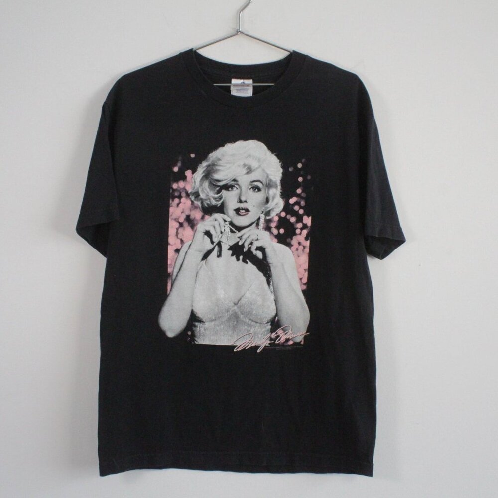 Vintage Alstyle Marilyn Monroe Portrait Tee Shirt Black Large
